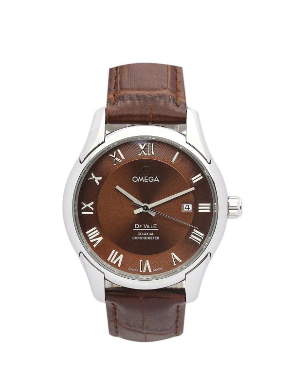 Omega De Ville Hour Vision brown leather ComfortFit 618