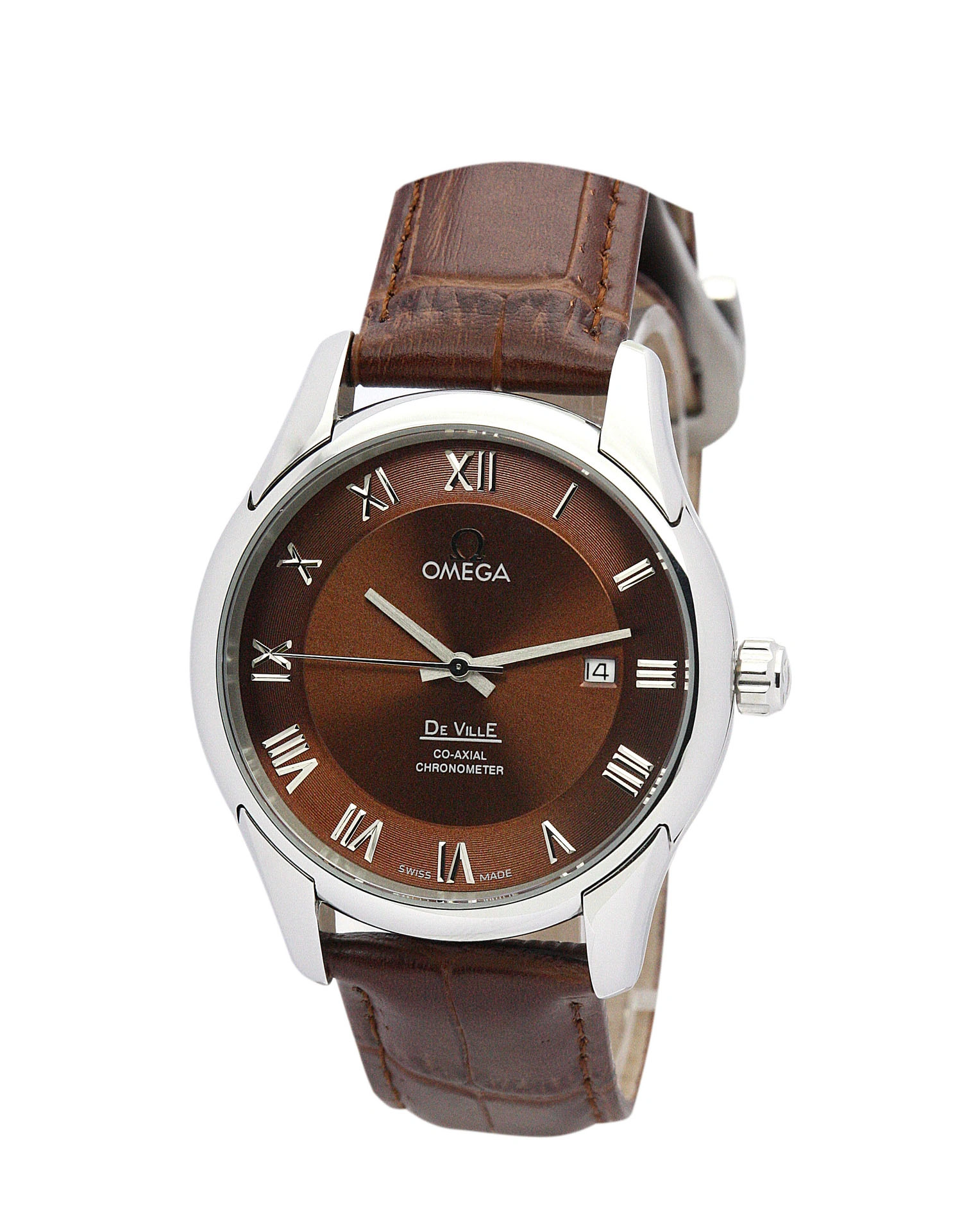 Omega De Ville Hour Vision brown leather ComfortFit 618