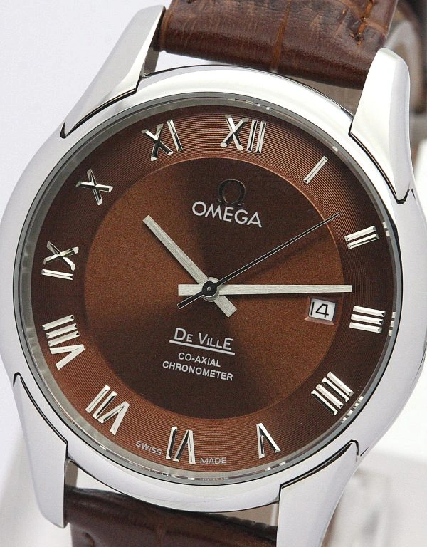 Omega De Ville Hour Vision brown leather ComfortFit 618