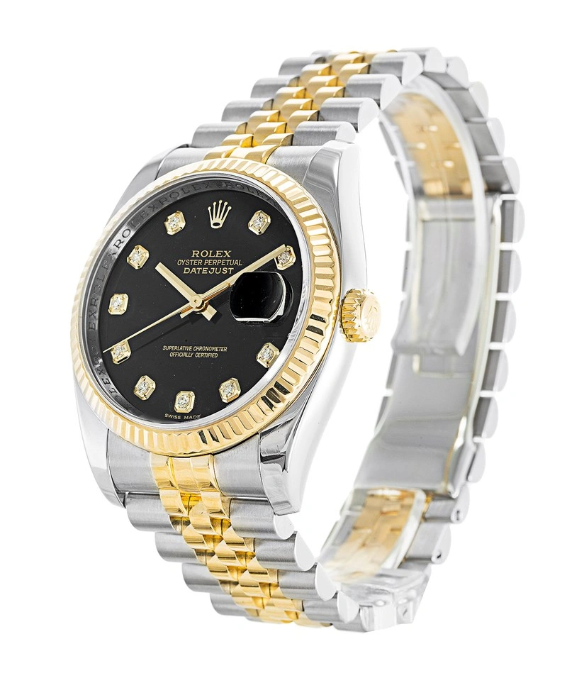 Compact Rolex Datejust Two Tone Black 169