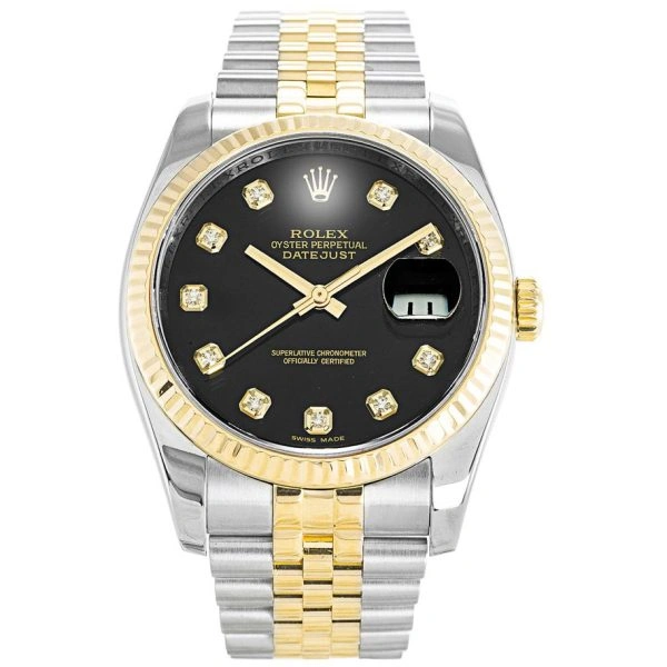 Compact Rolex Datejust Two Tone Black 169