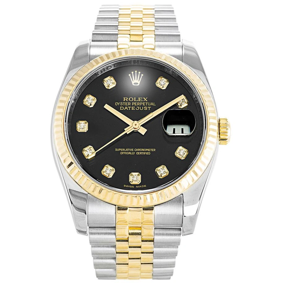 Compact Rolex Datejust Two Tone Black 169